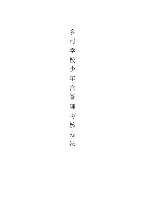 乡村学校少年宫管理考核办法