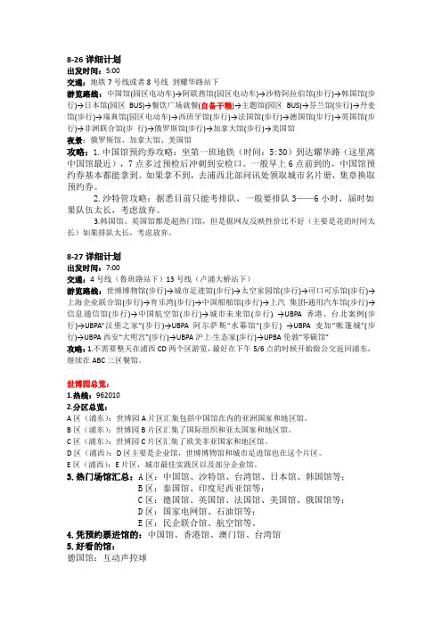 上海世博攻略