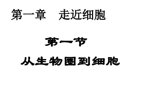 人教高中生物必修一第一章第一节 走进细胞 课件