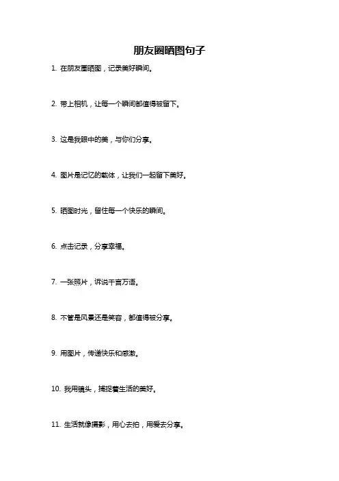 朋友圈晒图句子