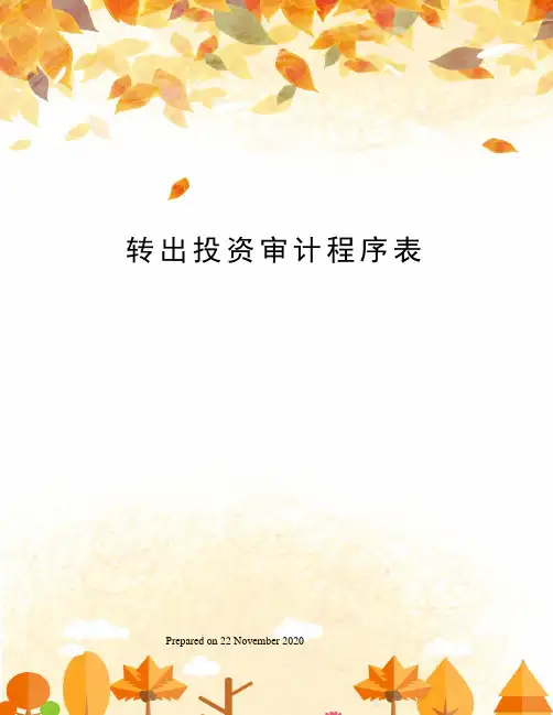 转出投资审计程序表