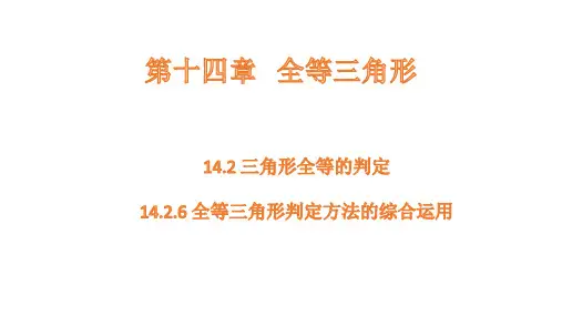 沪科版数学八年级上册14.2.6全等三角形判定方法的综合运用课件(共19张PPT)