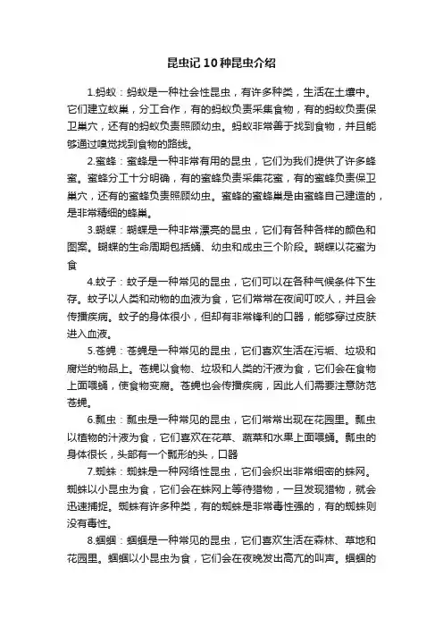 昆虫记10种昆虫介绍