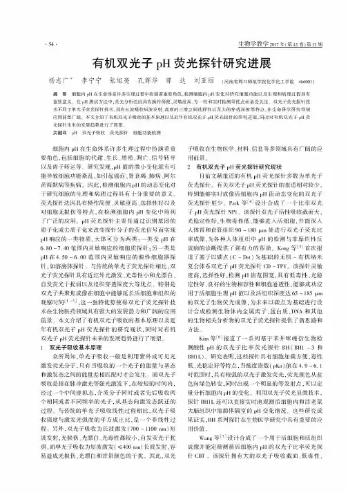 有机双光子pH荧光探针研究进展