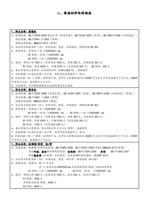 二、保温材料取样指南