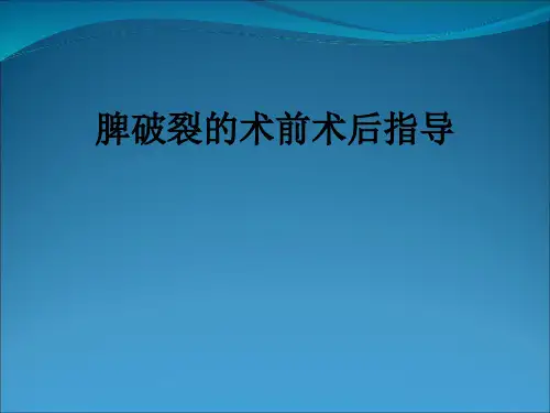 脾破裂的术前术后指导ppt课件