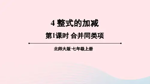 七年级数学上册第三章整式及其加减4整式的加减第1课时合并同类项上课课件新版北师大版