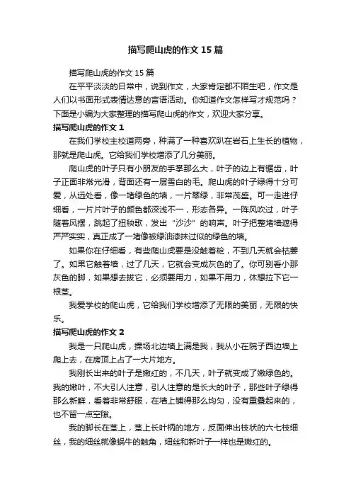 描写爬山虎的作文15篇