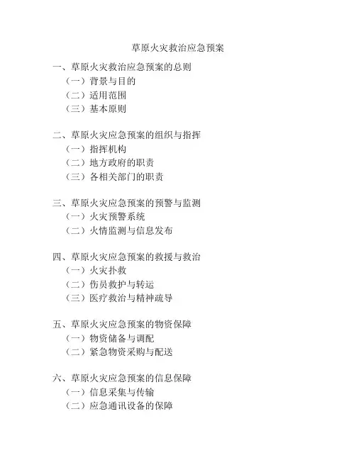 草原火灾救治应急预案
