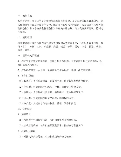气象灾害学校应急预案