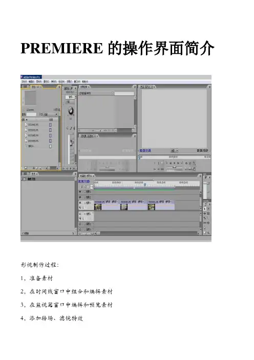 PREMIERE的操作界面简介