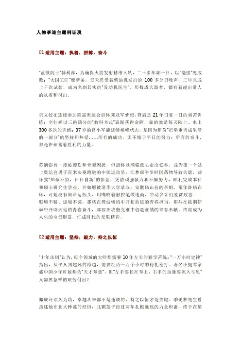 2024年高考作文素材积累：人物+主体议论段+评论