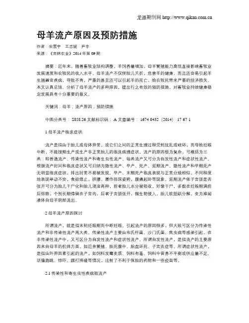 母羊流产原因及预防措施