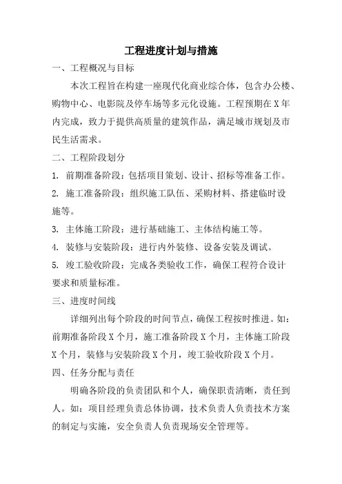 工程进度计划与措施