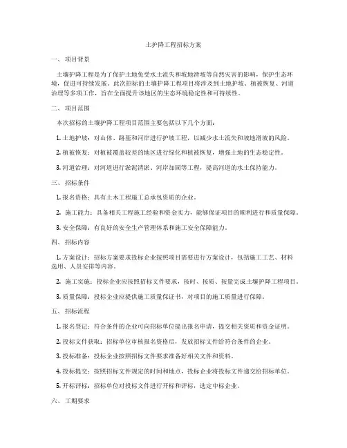土护降工程招标方案
