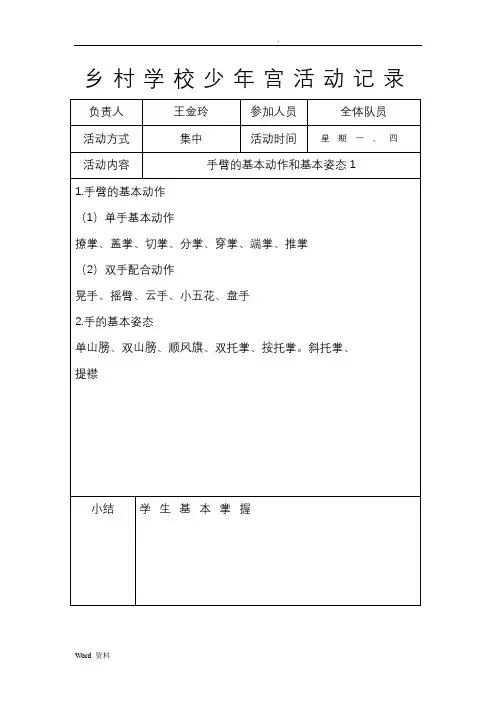 舞蹈兴趣小组的活动记录