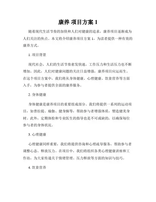 康养 项目方案1