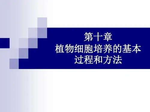 第十章植物细胞培养的基本过程和方法