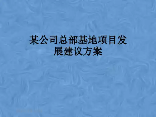 某公司总部基地项目发展建议方案
