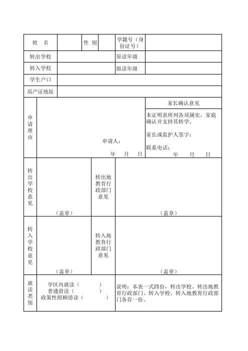解放军和武警部队招收高中毕业生考核表