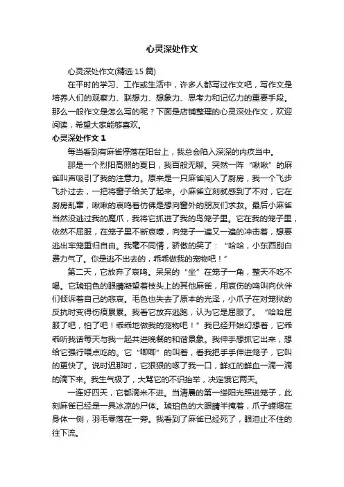 心灵深处作文