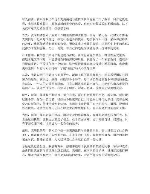 记者个人工作感想总结
