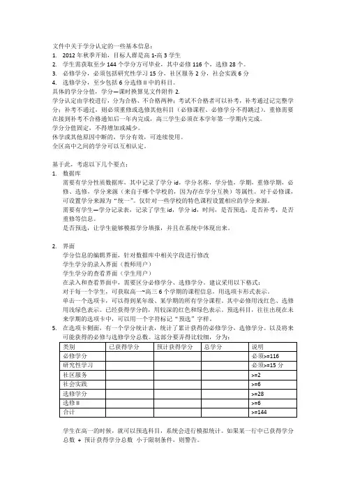 学生综合素质测评学分认定
