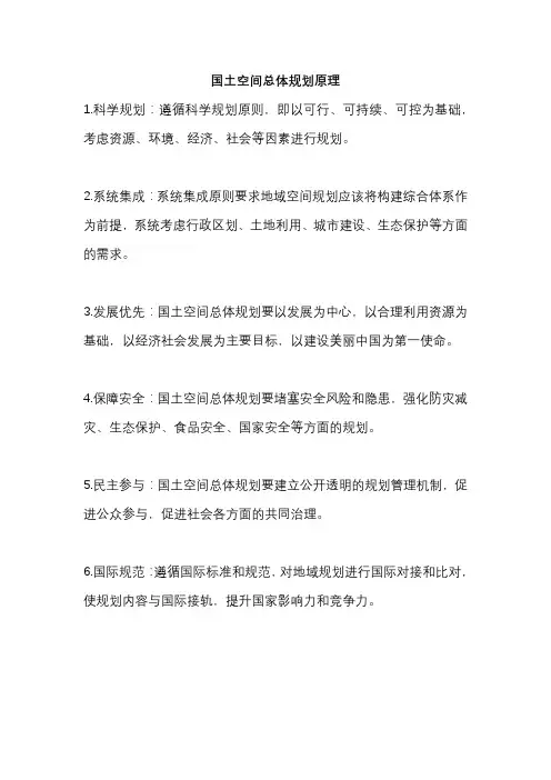 国土空间总体规划原理