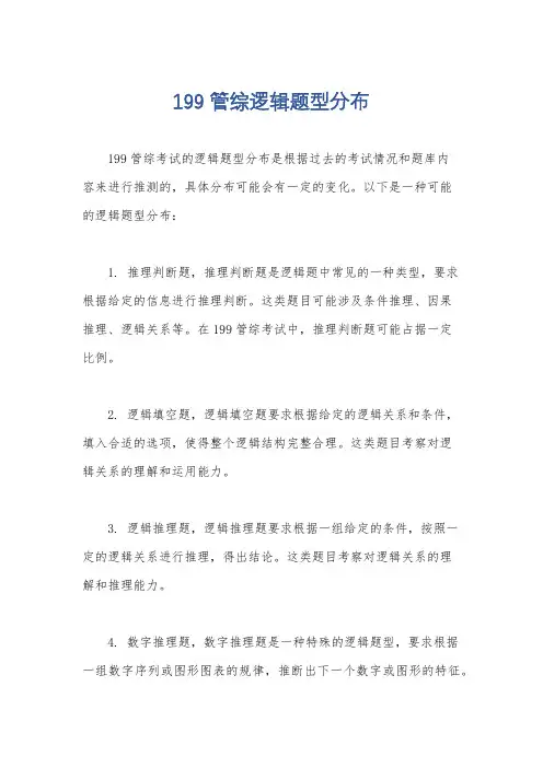 199管综逻辑题型分布