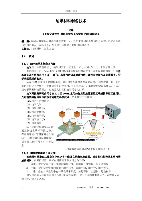 纳米材料制备技术