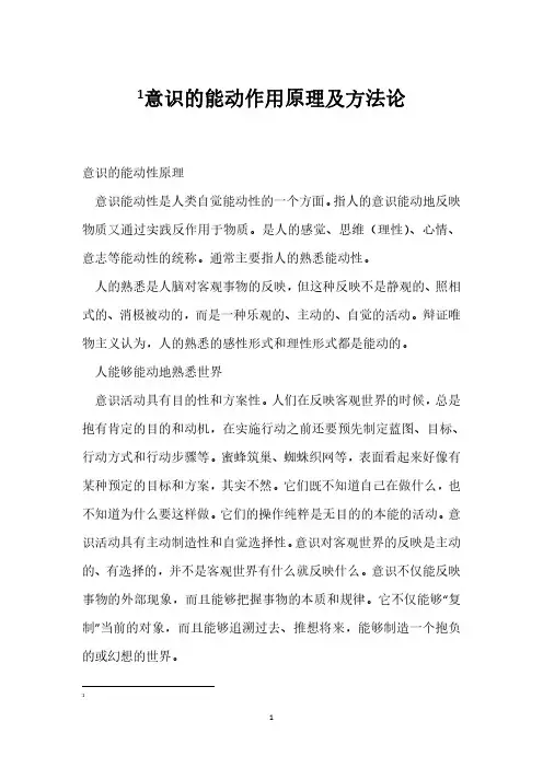 意识的能动作用原理及方法论
