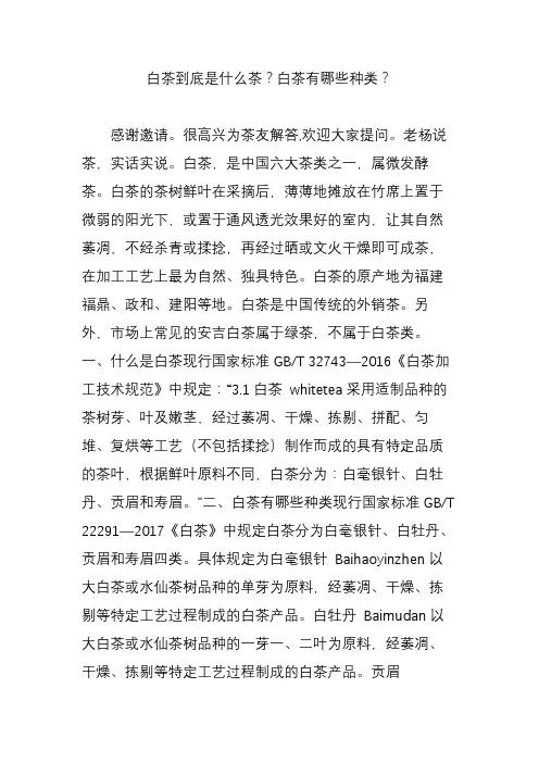 白茶到底是什么茶？白茶有哪些种类？