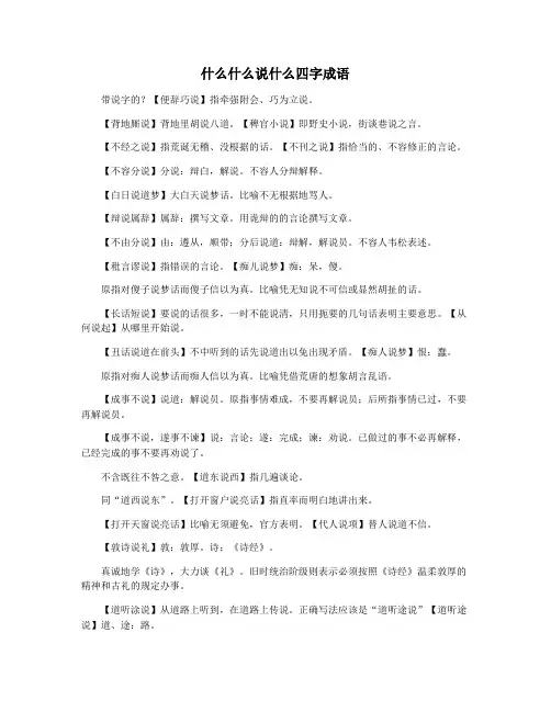 什么什么说什么四字成语