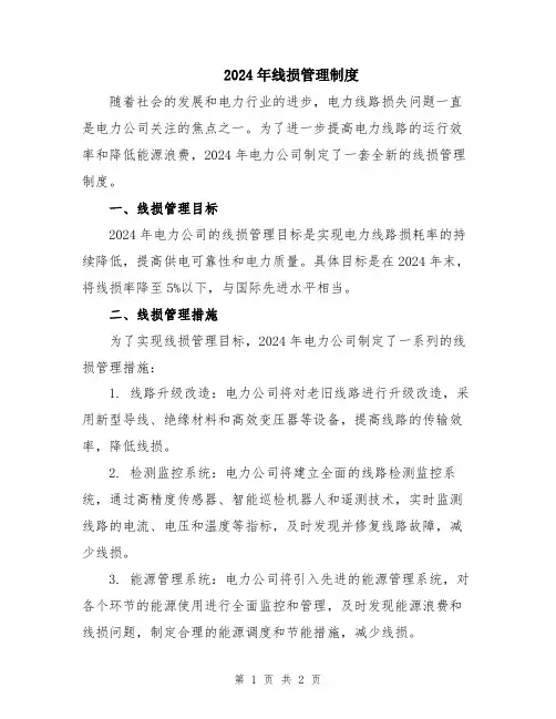 2024年线损管理制度