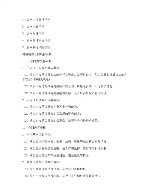 房屋销售合同风控审核