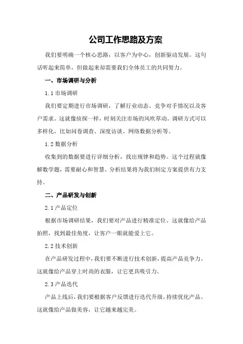 公司工作思路及方案