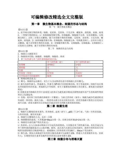 病原生物与免疫学知识点(临床及口医)精选全文完整版