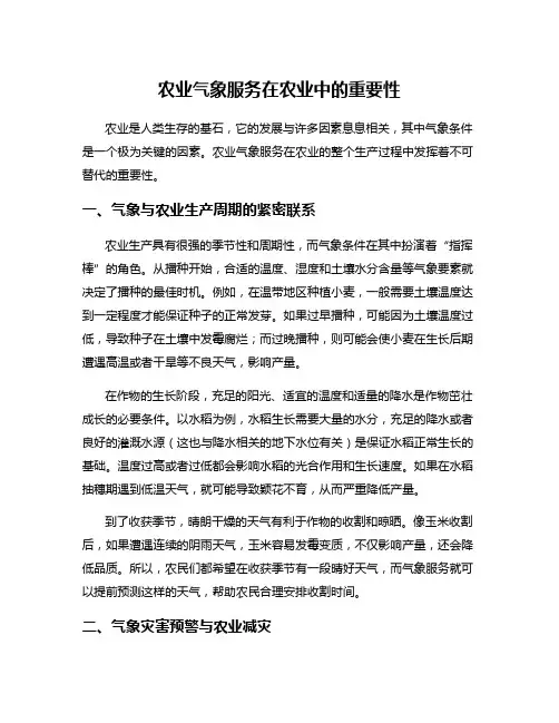 农业气象服务在农业中的重要性