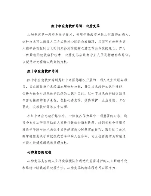 红十字应急救护培训：心肺复苏