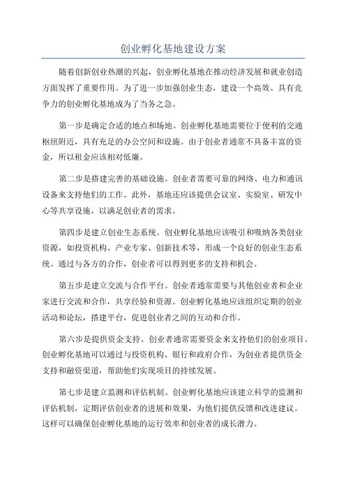 创业孵化基地建设方案