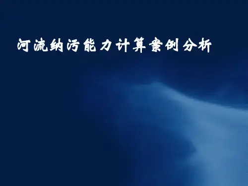 河流纳污能力计算解读
