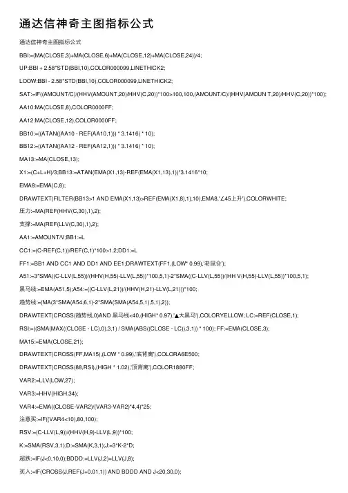 通达信神奇主图指标公式