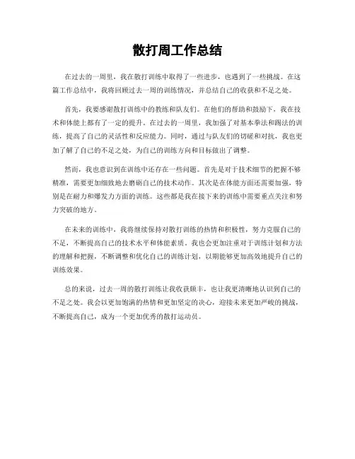 散打周工作总结
