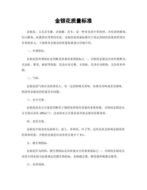 金银花质量标准