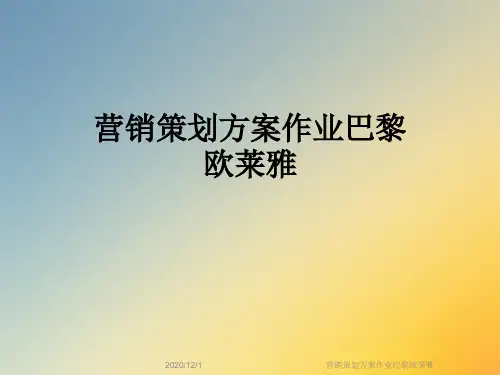营销策划方案作业巴黎欧莱雅