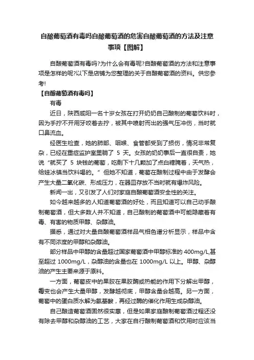 自酿葡萄酒有毒吗自酿葡萄酒的危害自酿葡萄酒的方法及注意事项【图解】