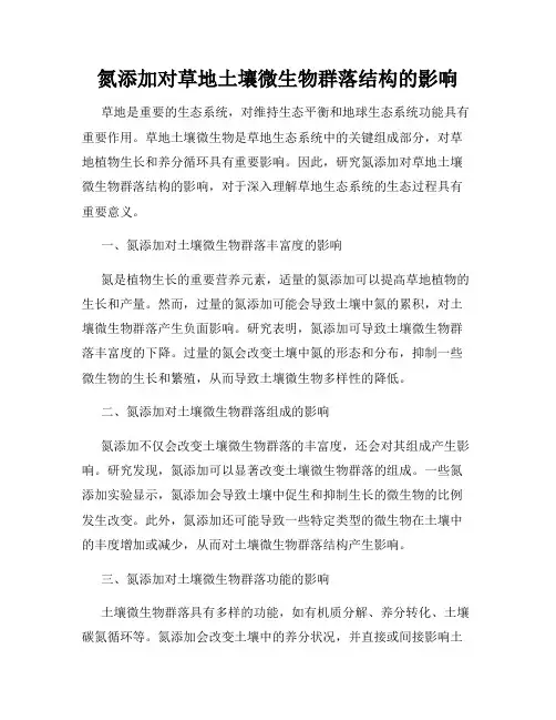 氮添加对草地土壤微生物群落结构的影响
