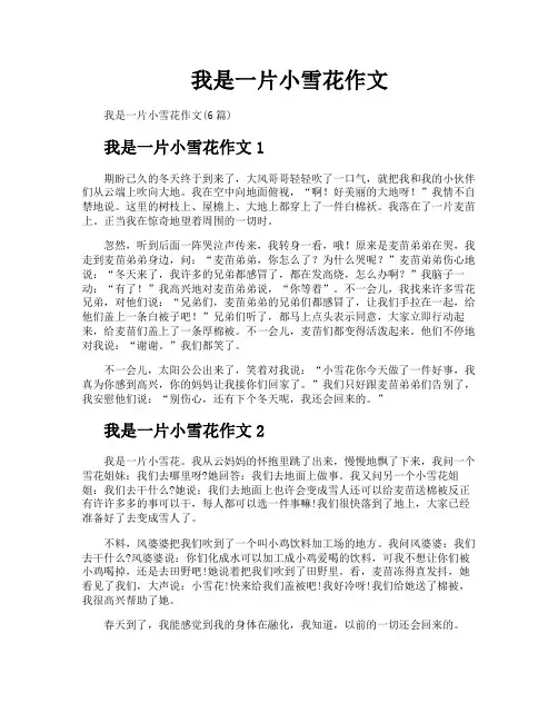 我是一片小雪花作文