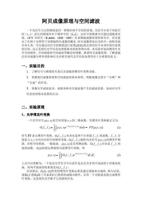 阿贝成像原理与空间滤波
