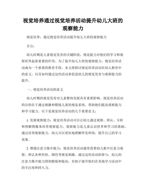 视觉培养通过视觉培养活动提升幼儿大班的观察能力